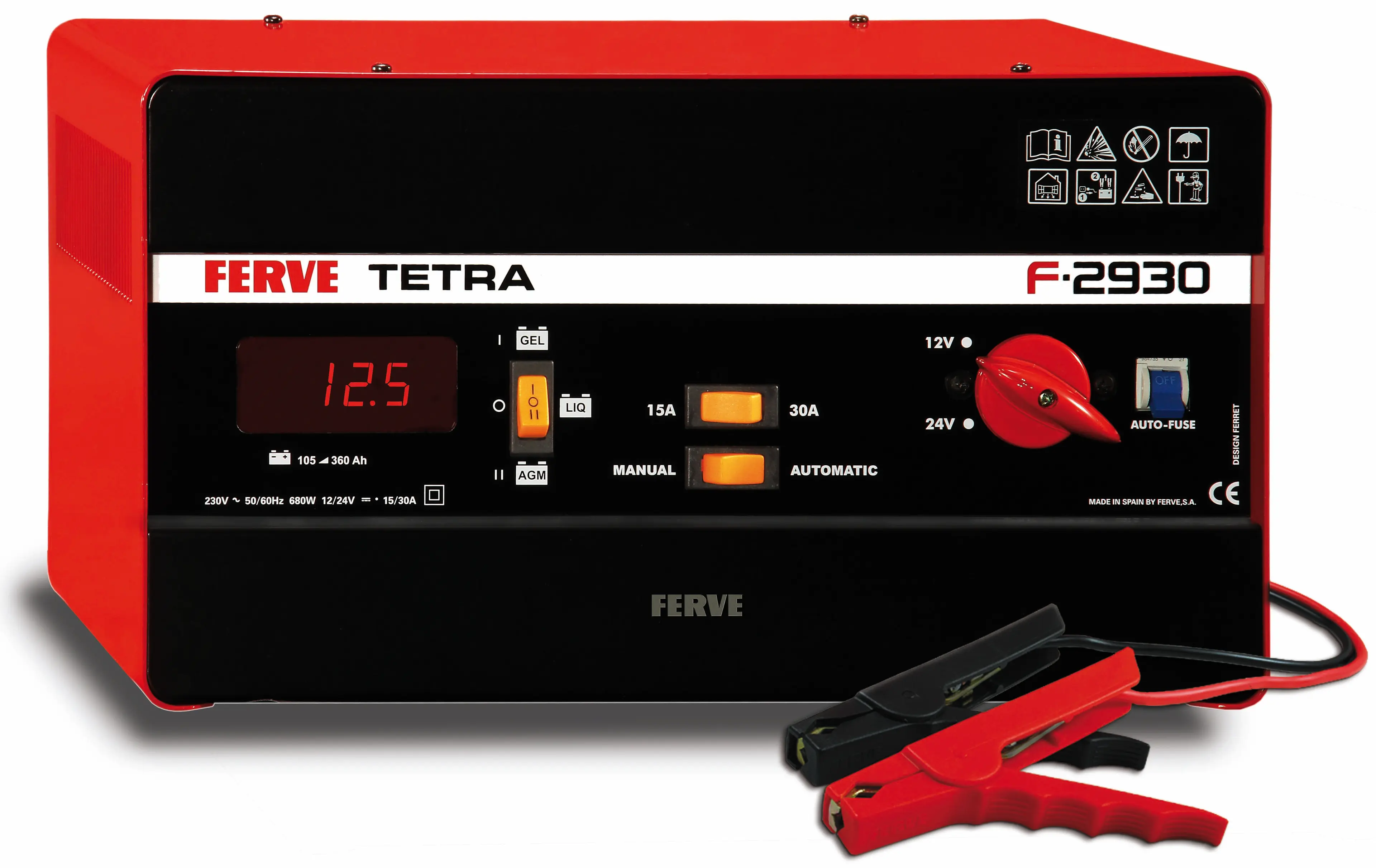 CARGADOR BATERIAS GEL  12-24V  30 A