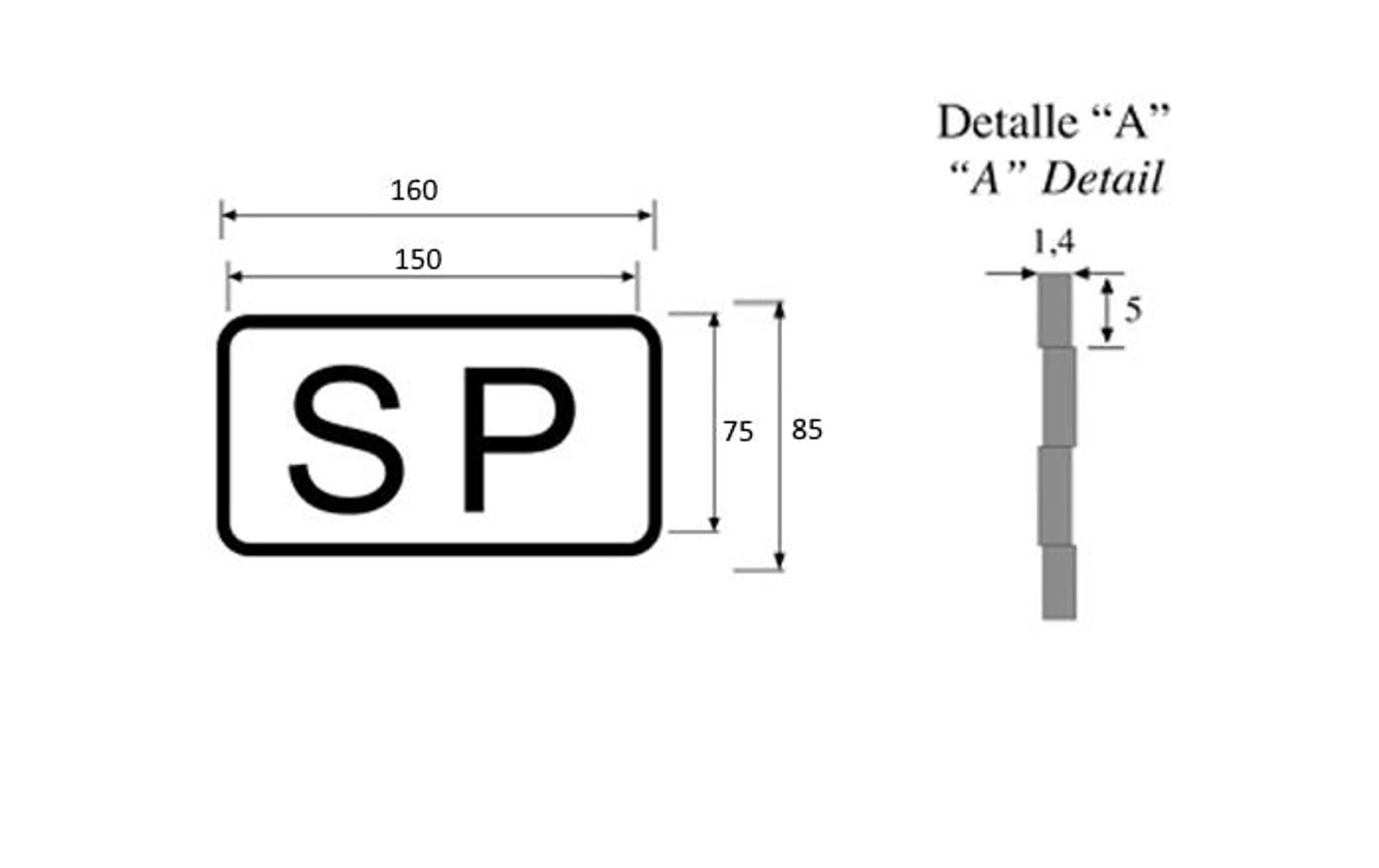 PLACA SP PEQUEÑA   145-7M**********